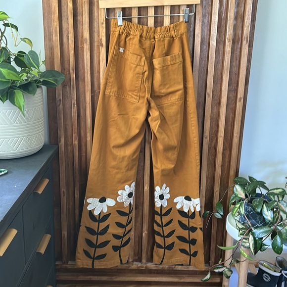 Big Bud Press Orange Floral Wide Leg Pants - Picture 3 of 10